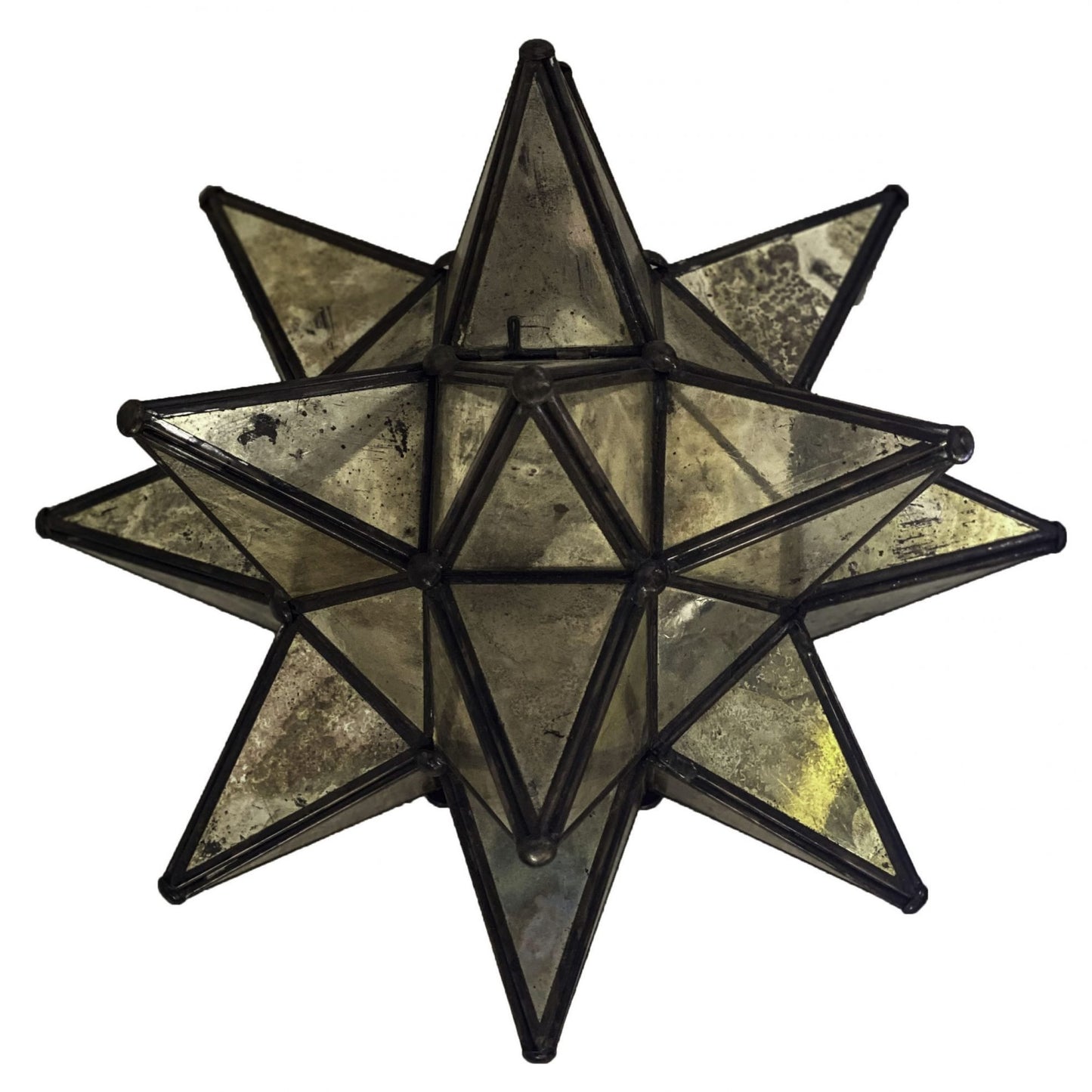 Beautiful Old Mirrored Glass Sconce Star 11 image 0