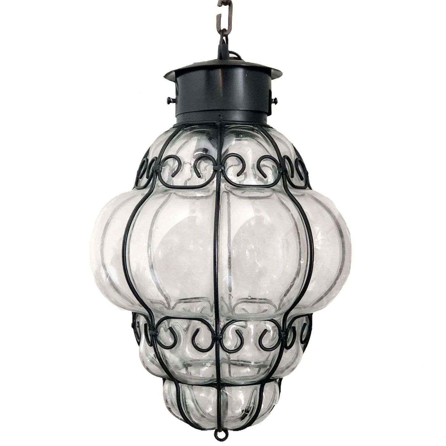 "Reyna-Large" Clear Glass Black Iron image 0