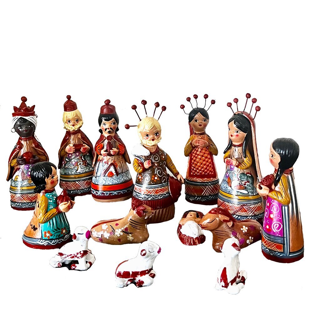 14 Pieces Large Colored Clay Religious Nativity image 3