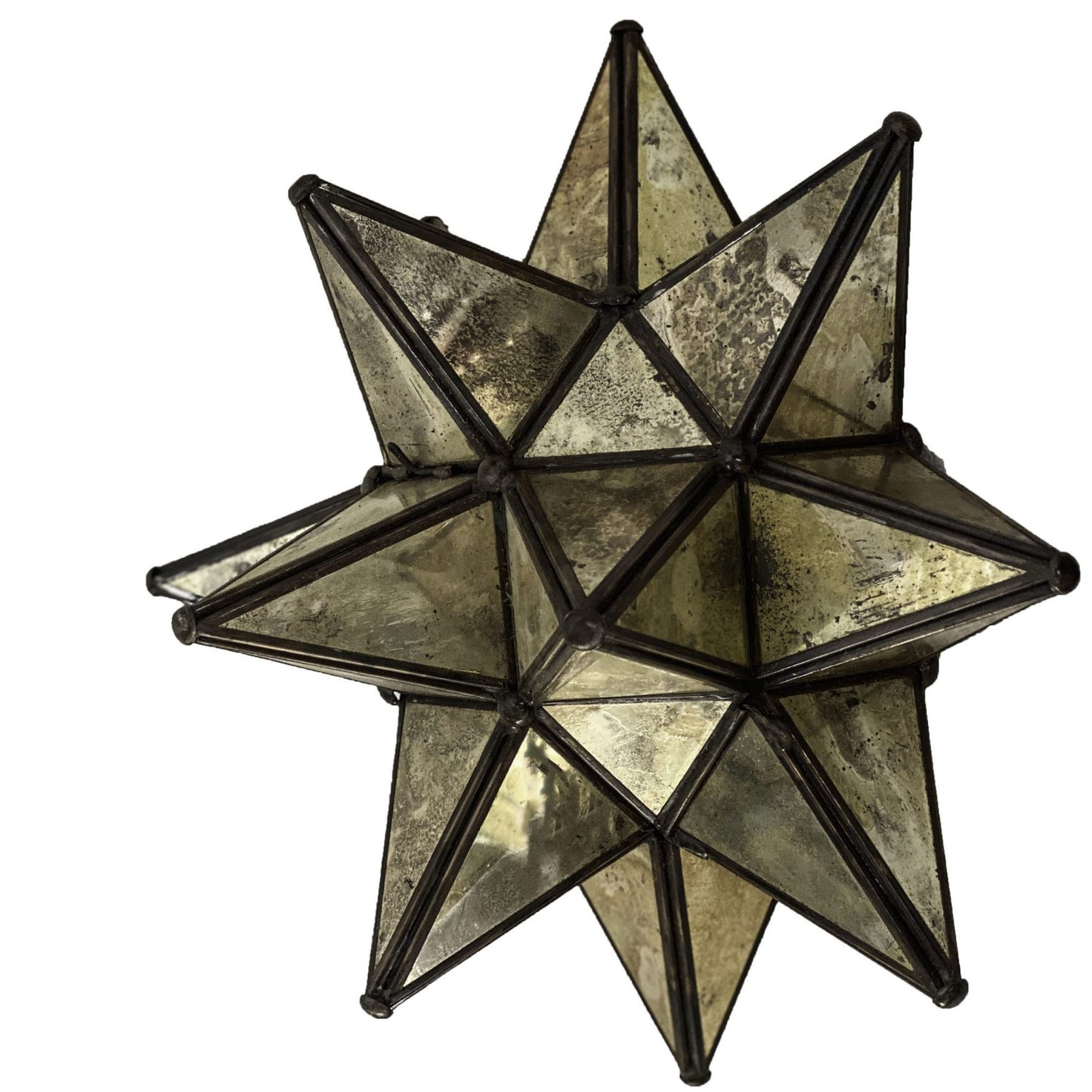 Beautiful Old Mirrored Glass Sconce Star 11 image 1