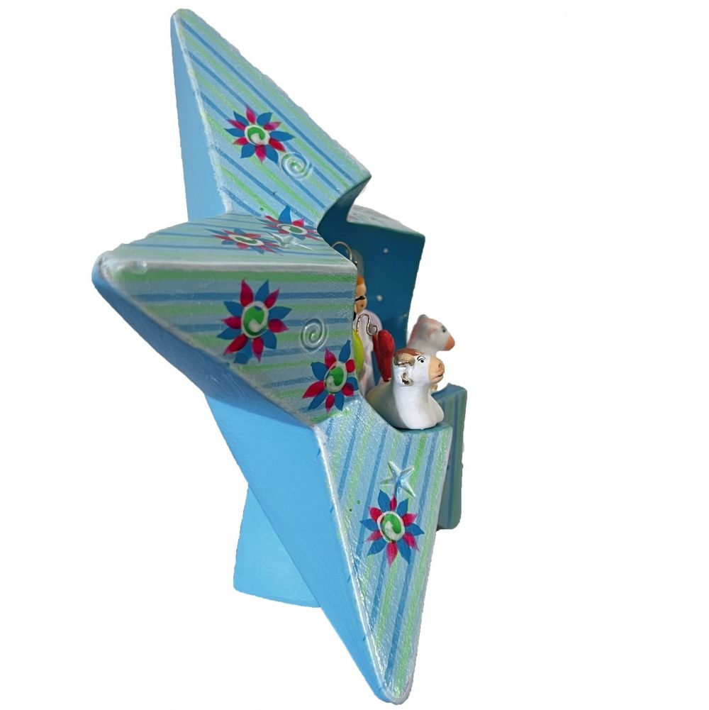 Religious Nativity Scene Star Sky Blue image 2