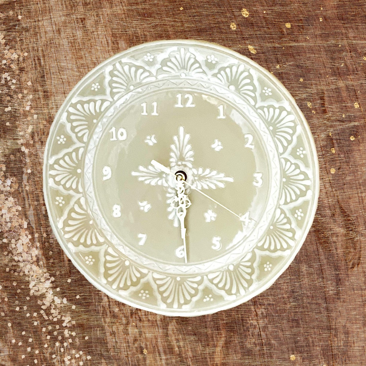 Beautiful Talavera Blanca Clock - 30cm image 0