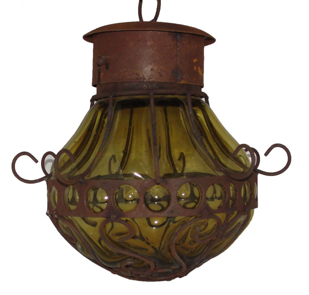 Beautiful Blown Glass Lighting “Candil-Small” 10″ - Amber image