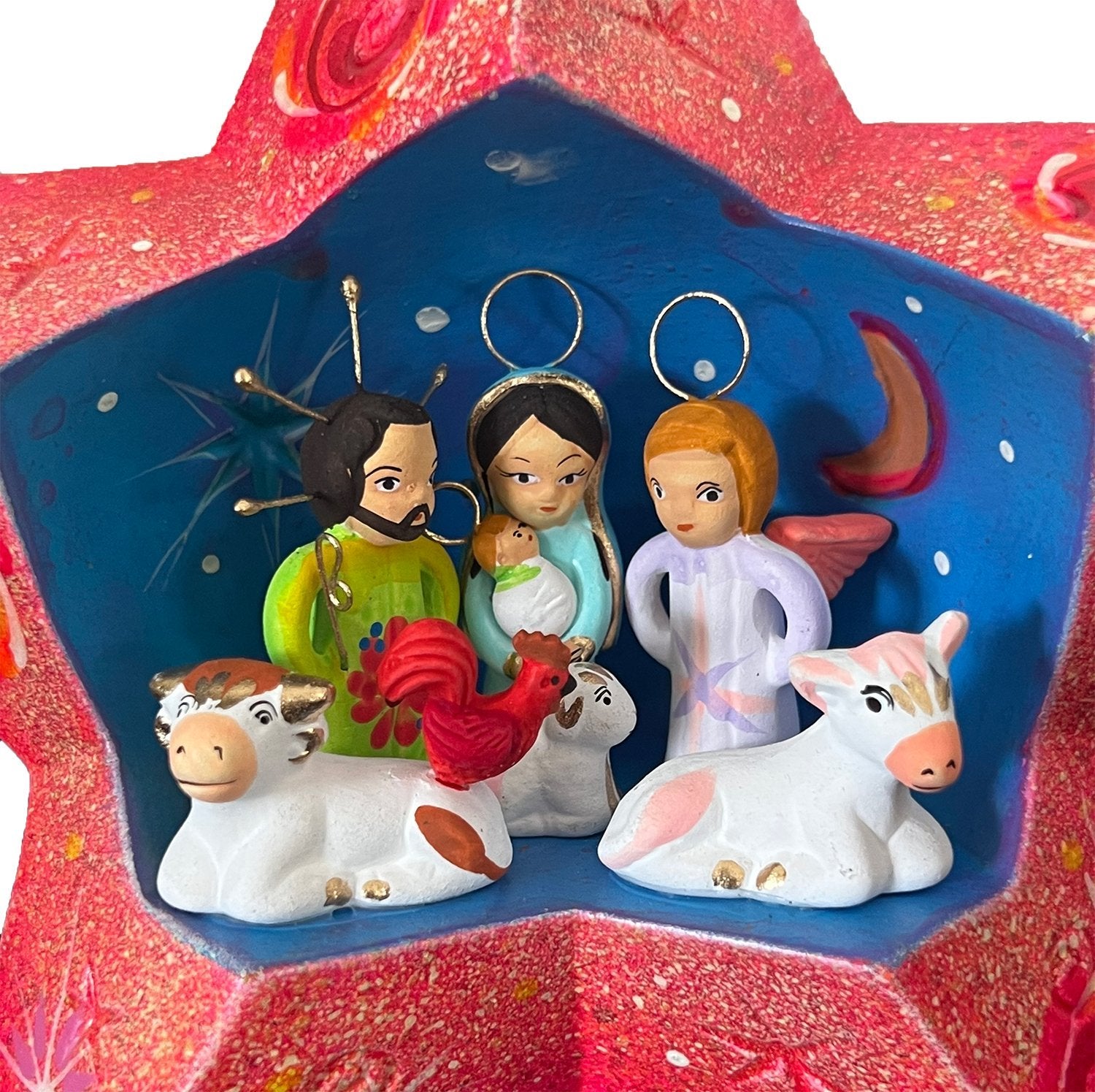 Religious Nativity Scene Pink Star image 1