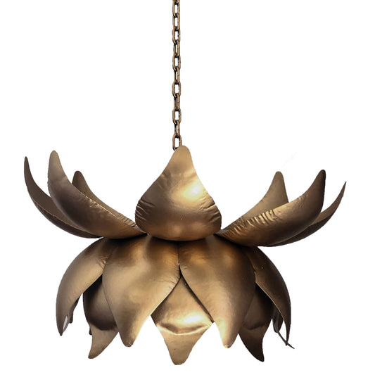"Lotus Flower" Gold Pendant Light image 0