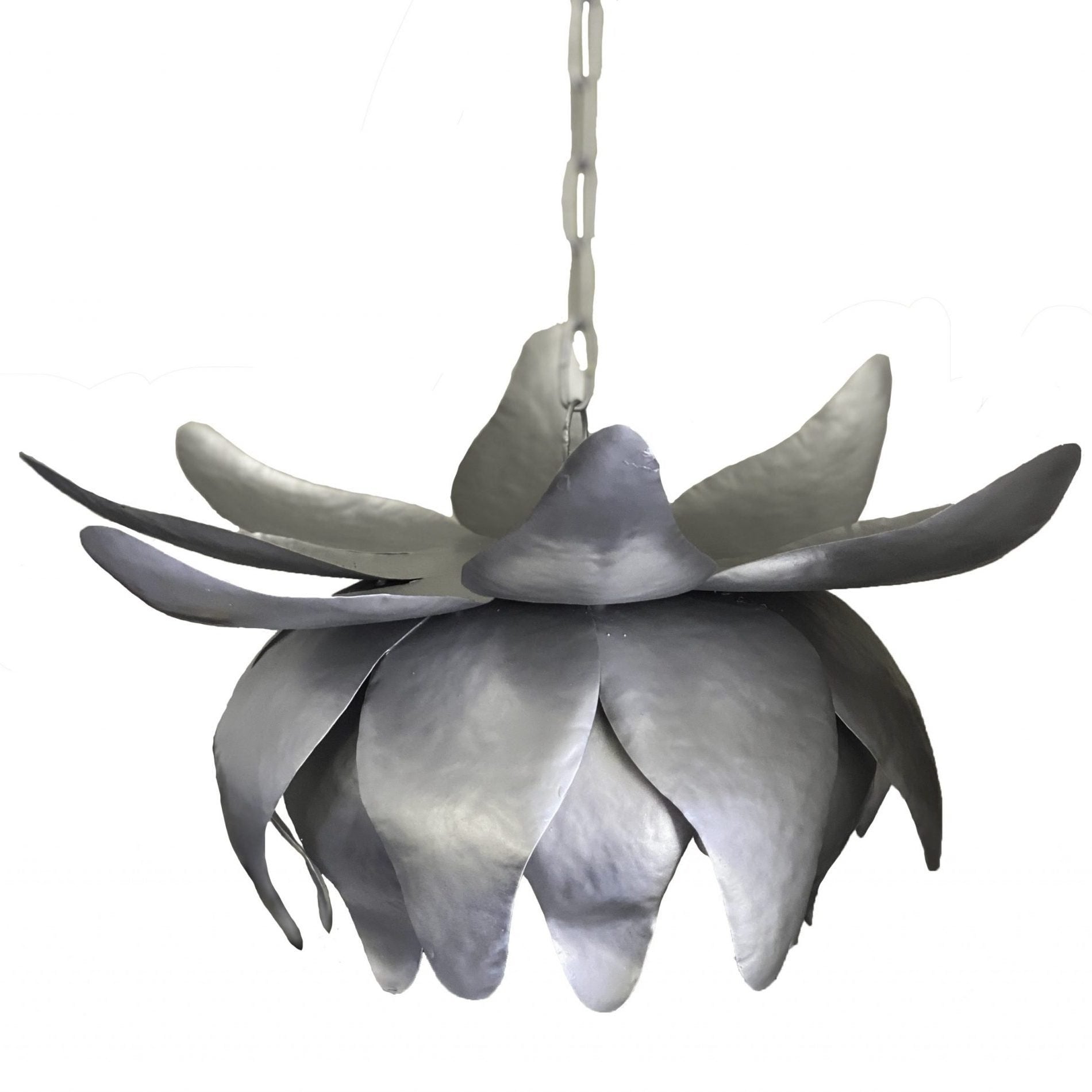 "Lotus Flower" Silver Pendant Light image 0