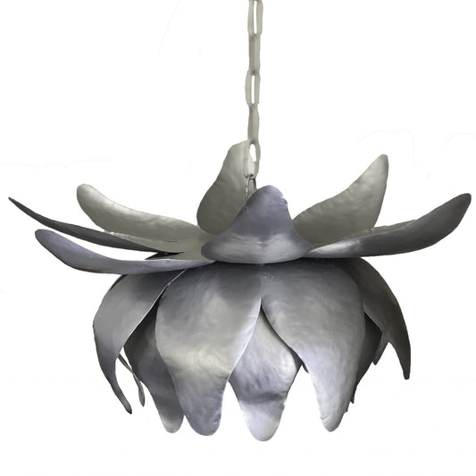 "Lotus Flower" Silver Pendant Light image 0