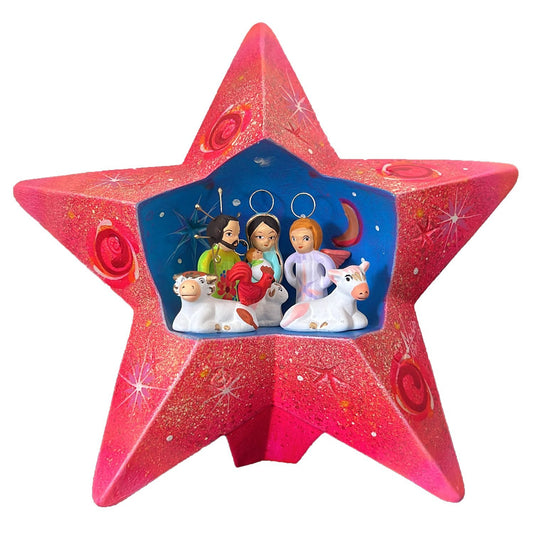 Religious Nativity Scene Pink Star image 0