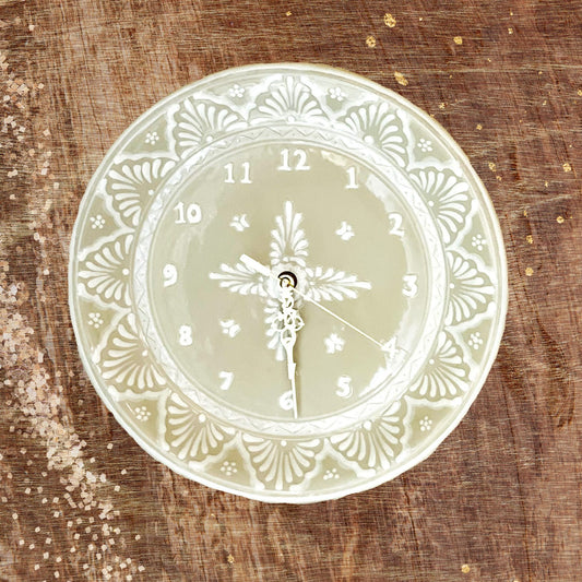 Beautiful Talavera Blanca Clock - 30cm image 0