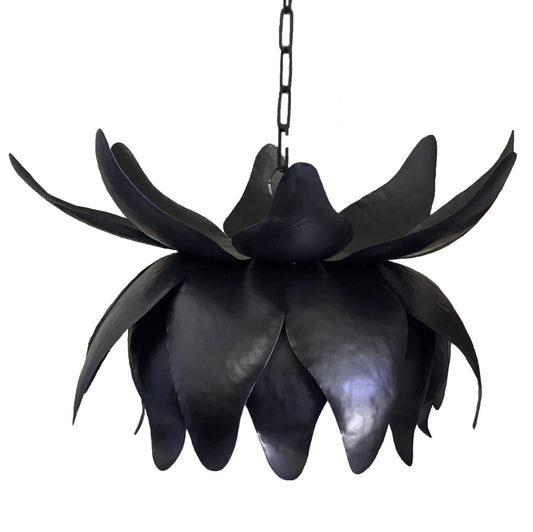 "Lotus Flower" Black Pendant Light image 0